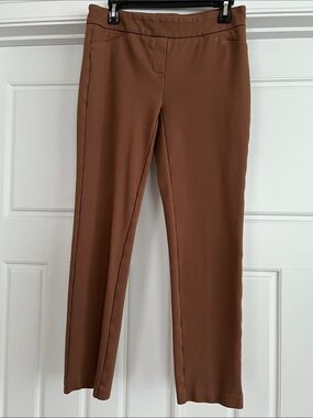 Rachel Zoe Rust Brown Straight-Leg Pull-On Pants
